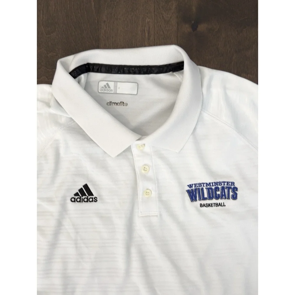 Adidas Polo Golf Shirt Mens Size 2XL White Short Sleeve Climacool WSA Basketball
